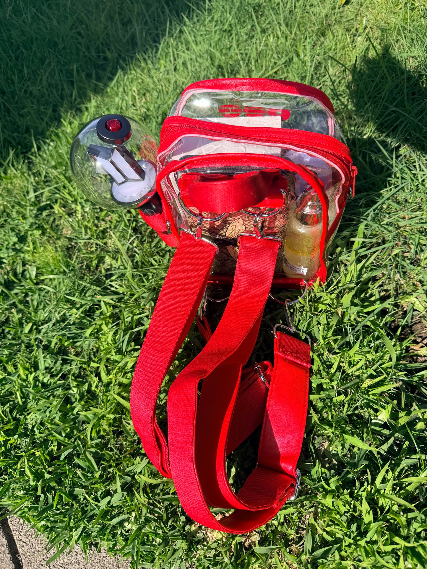 BTS ARMY Red Stadium Concert Bag with Lightstick Holder | SeoulfulSF