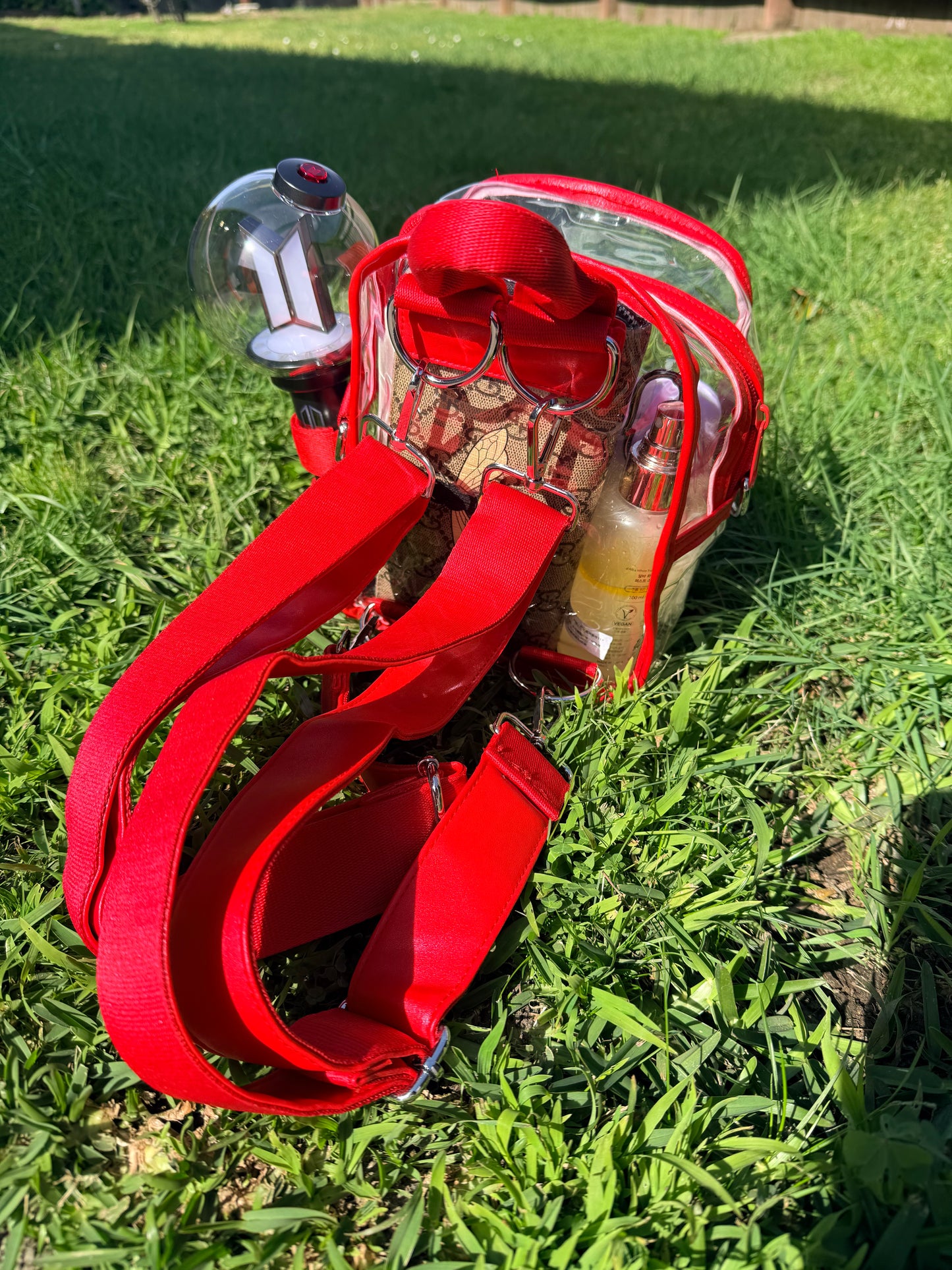 BTS ARMY Red Stadium Concert Bag with Lightstick Holder | SeoulfulSF
