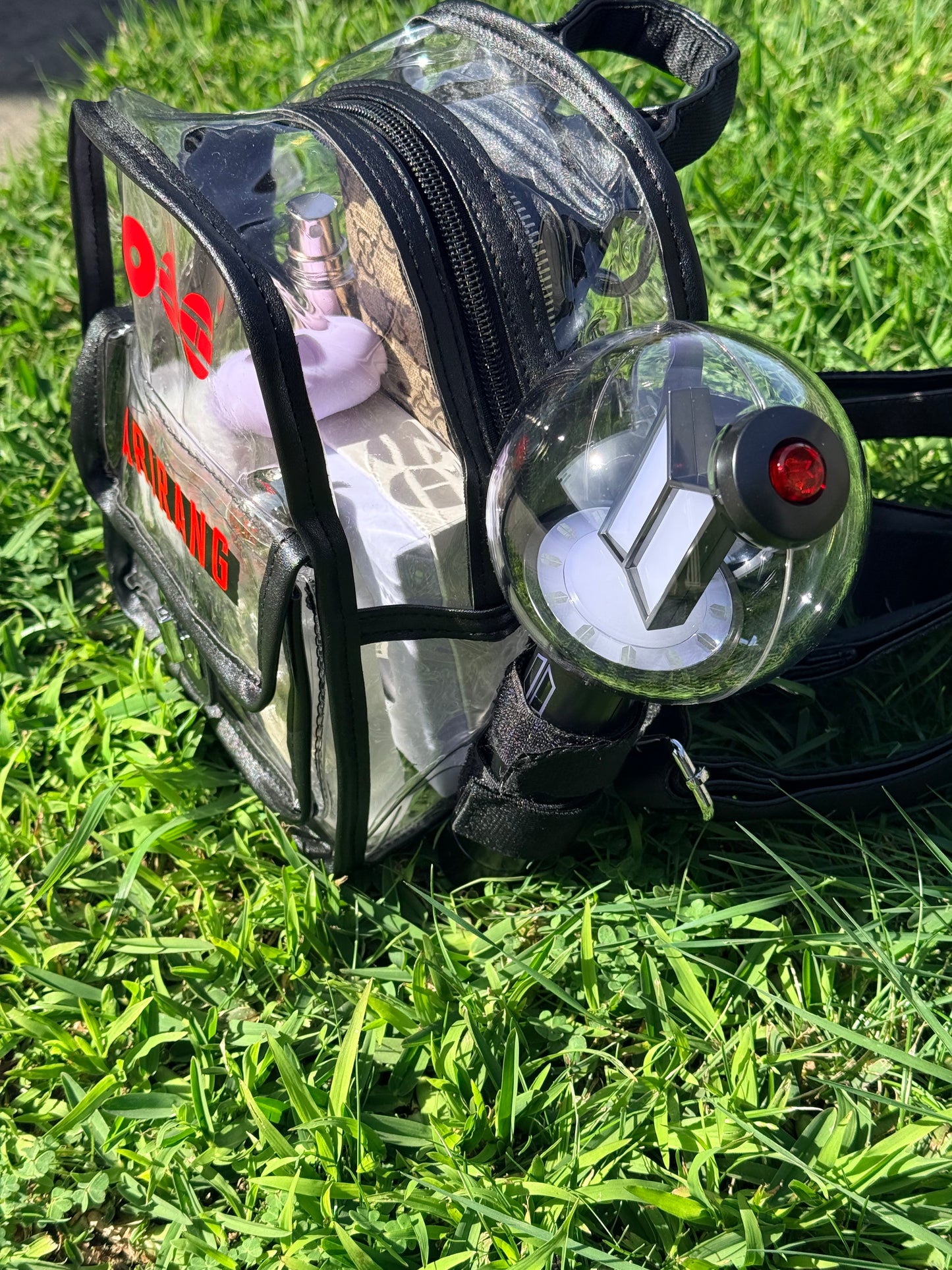 BTS ARMY Black Stadium Concert Bag with Lightstick Holder | SeoulfulSF