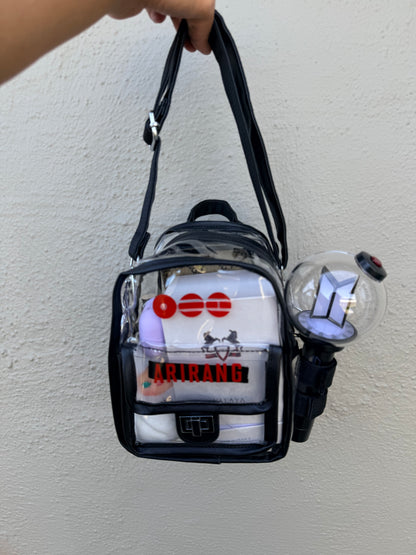 BTS ARMY Black Stadium Concert Bag with Lightstick Holder | SeoulfulSF