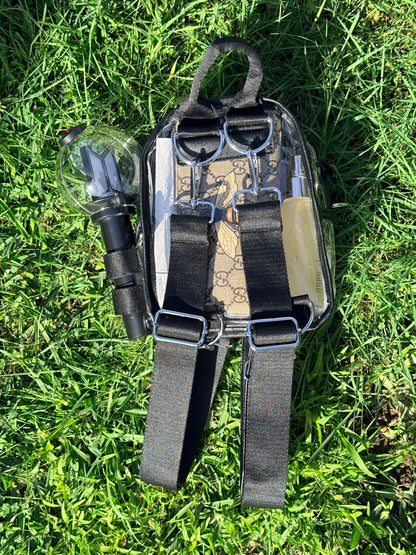 BTS ARMY Black Stadium Concert Bag with Lightstick Holder | SeoulfulSF