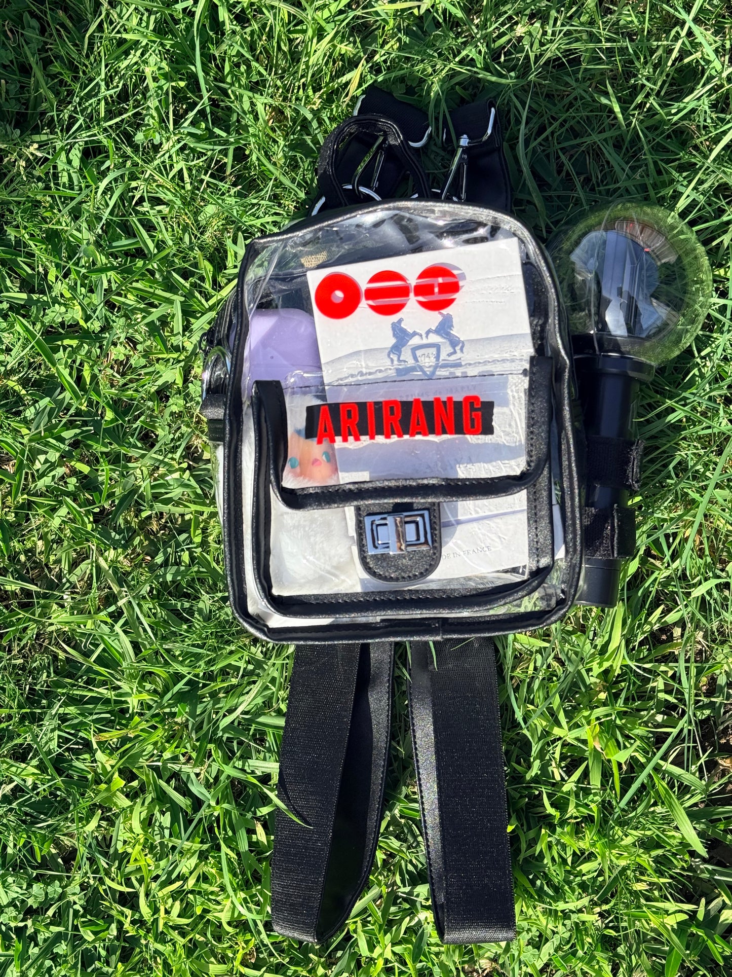 BTS ARMY Black Stadium Concert Bag with Lightstick Holder | SeoulfulSF