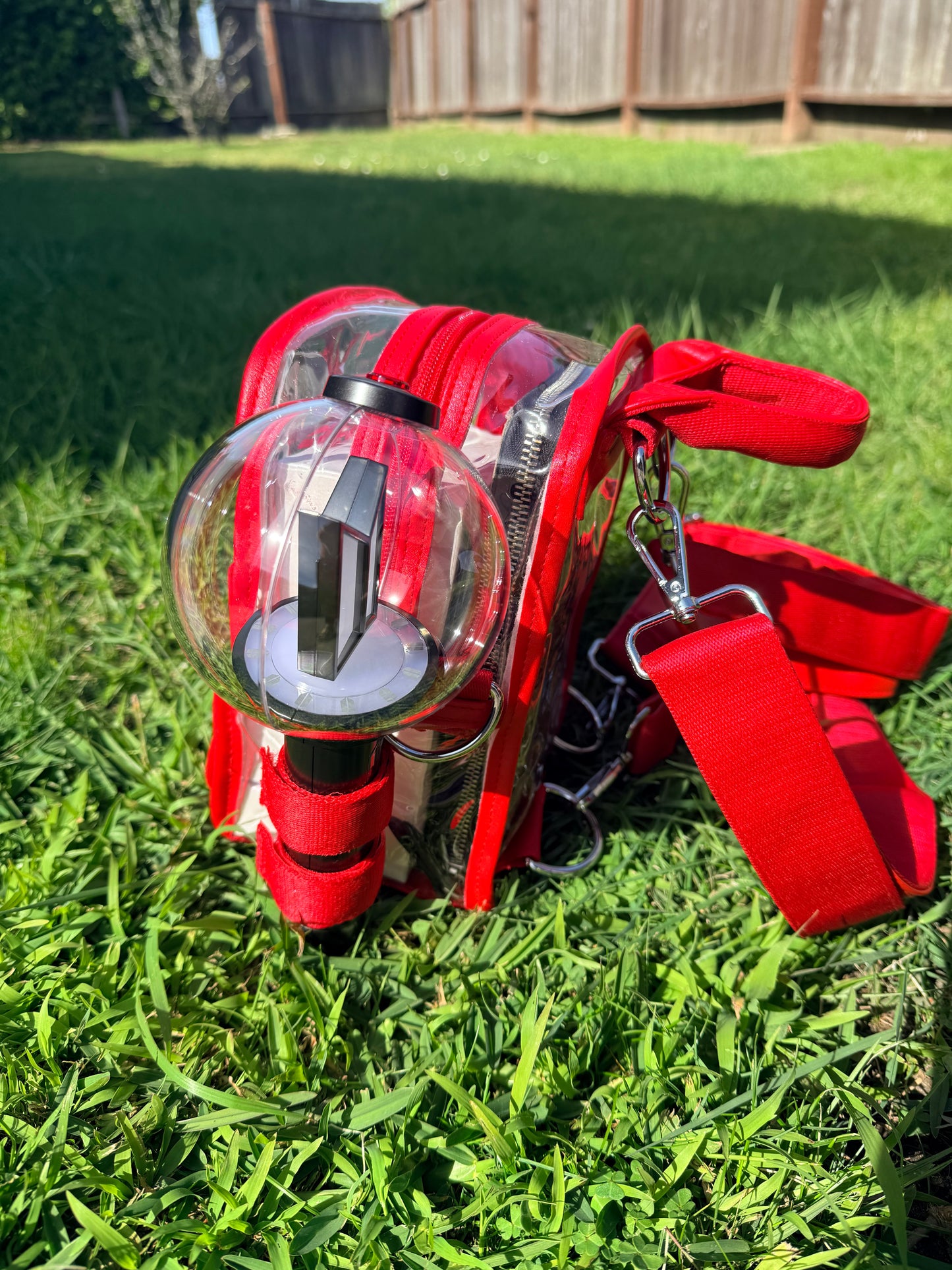 BTS ARMY Red Stadium Concert Bag with Lightstick Holder | SeoulfulSF