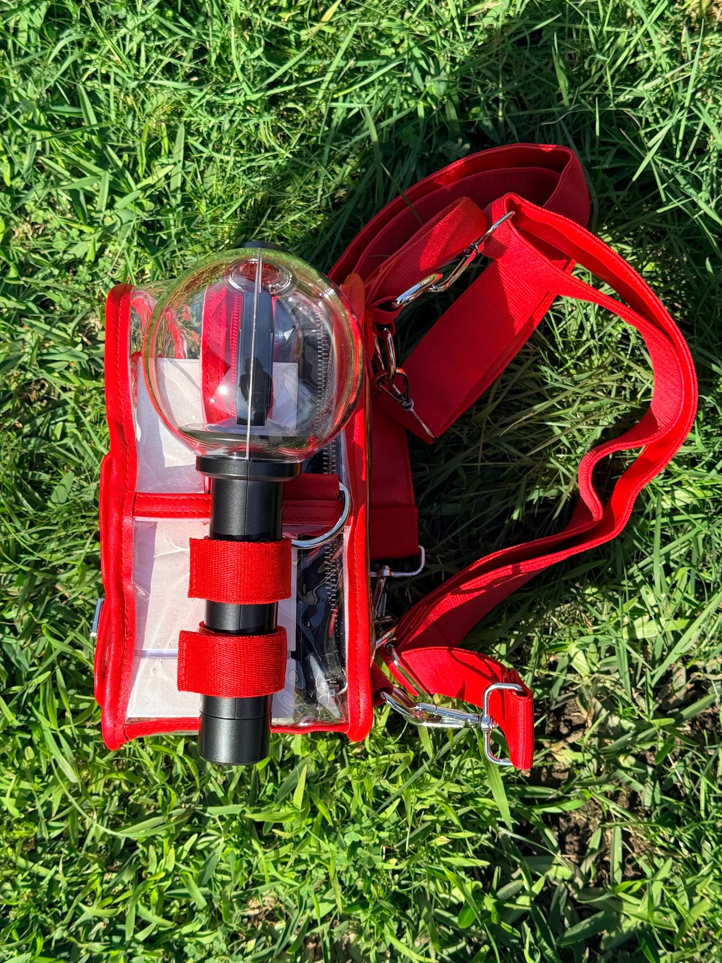 BTS ARMY Red Stadium Concert Bag with Lightstick Holder | SeoulfulSF